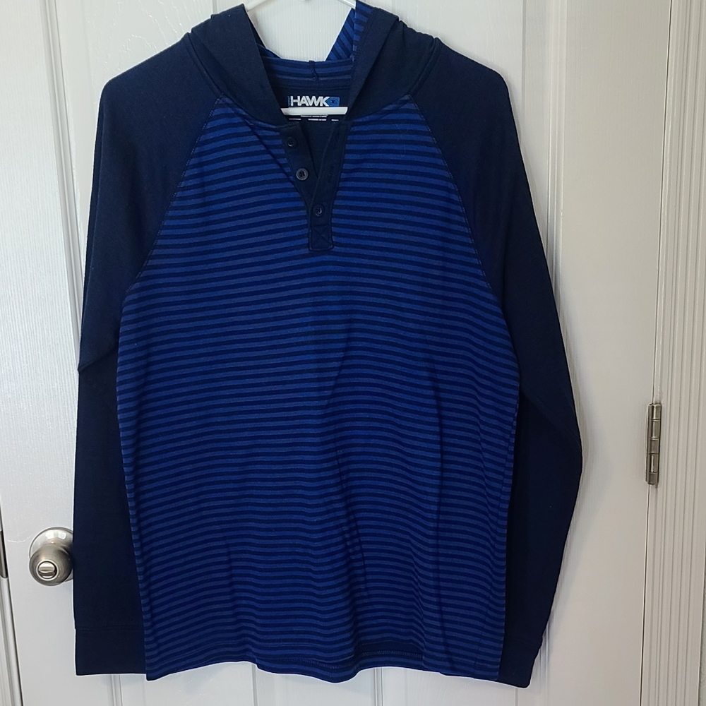 Hawk Blue Hooded Striped Long Sleeve